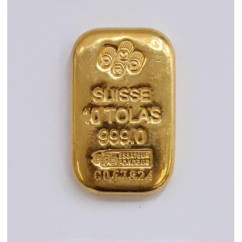 10 tola gold bar.