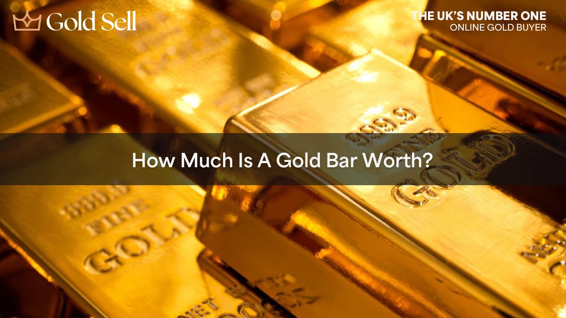 Gold bars stacked with text overlay asking how much is a gold bar worth, illustrating live gold price and gold bar price trends.