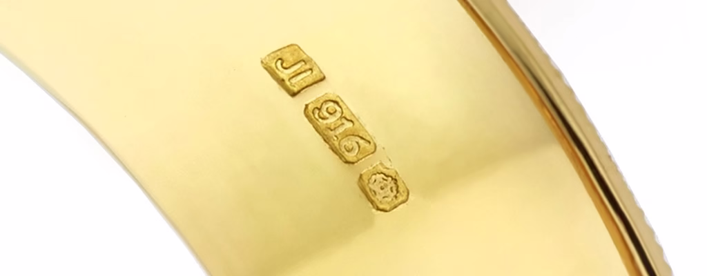 916 gold hallmark on jewellery — sell 22ct gold online for the best price.