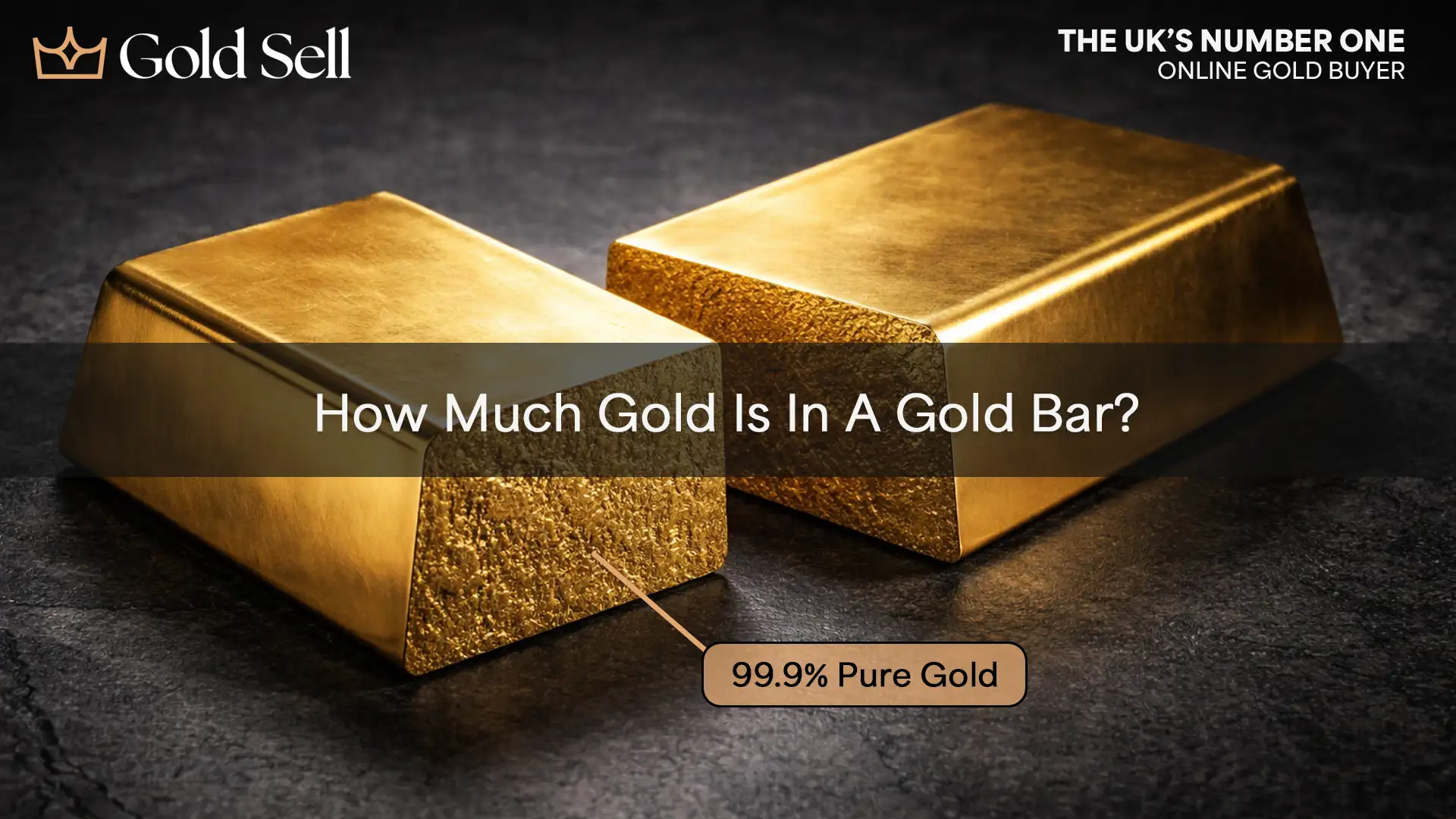 Cutaway gold bar showing interior purity answering how much gold is in a gold bar.