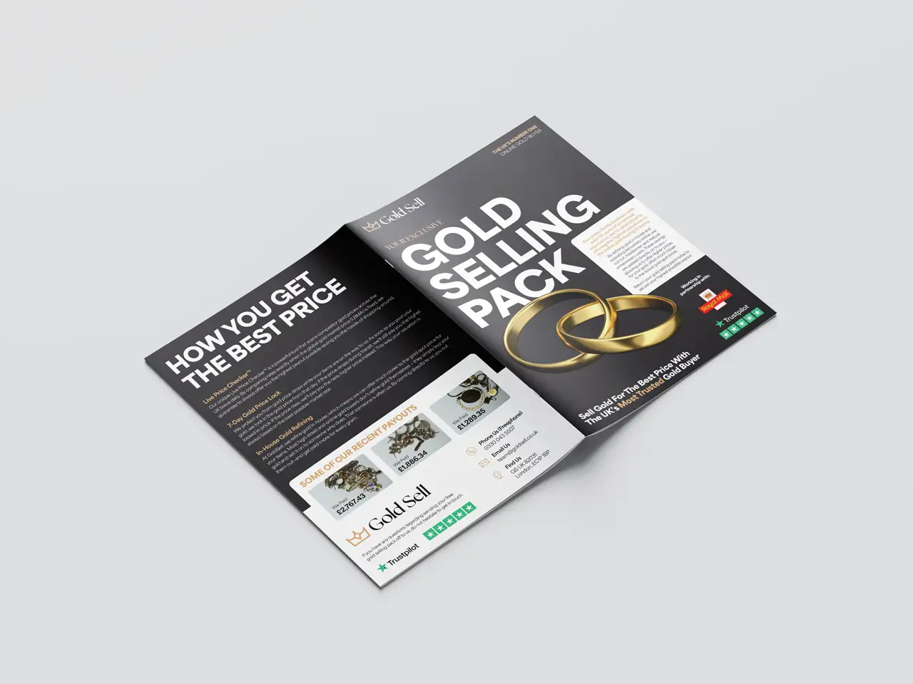 GoldSell Gold Selling Pack brochure cover and inside pages
