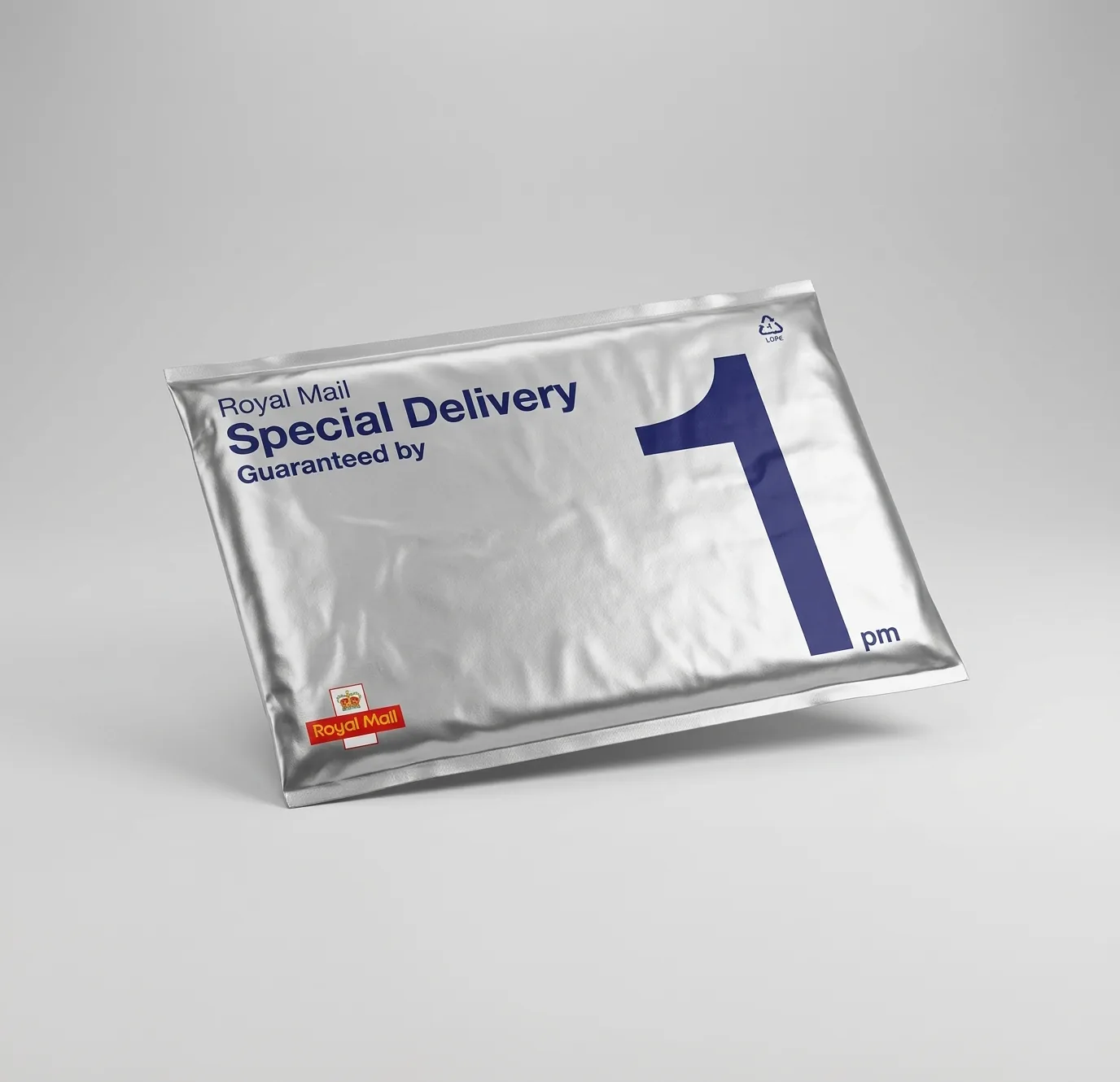 Royal Mail Special Delivery Guaranteed by 1pm prepaid envelope for posting gold